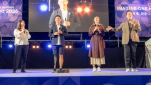 オアシス21のONE HEART WORLDに登壇した宮下純一さん、栗原三佳さん、小須田潤太さん、伊藤則子さん