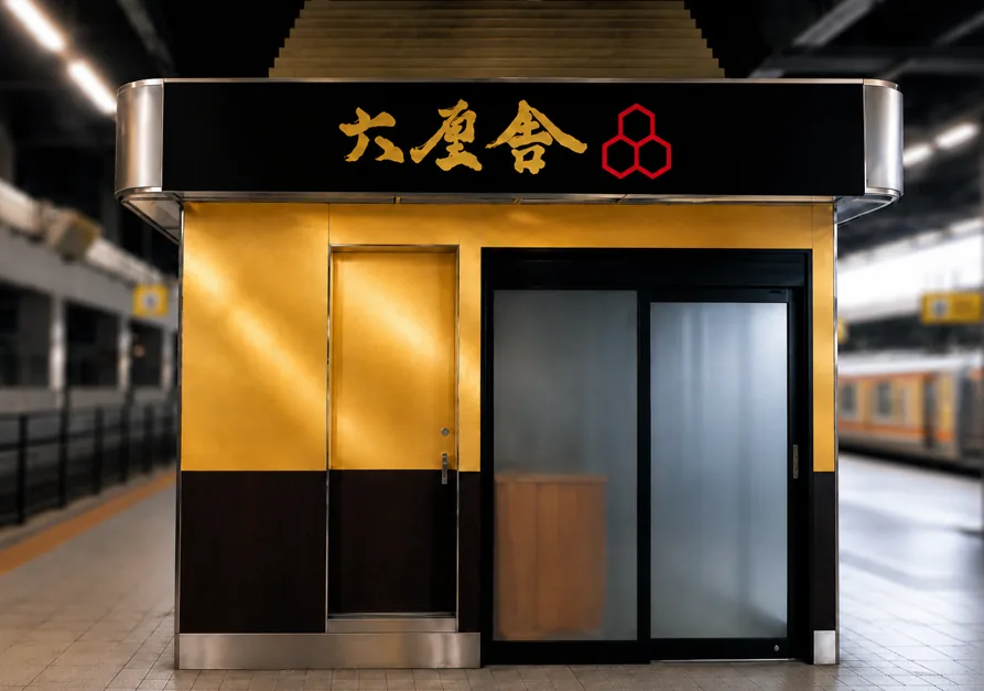 JR名古屋駅1番線ホームにある六厘舎の期間限定店舗の外観（店舗イメージ）